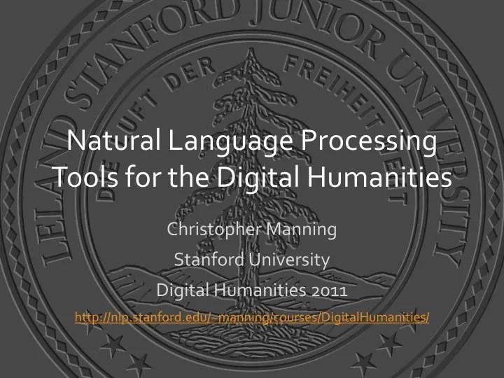 natural language processing tools for the digital humanities