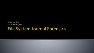 File System Journal Forensics