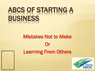 ABCs of Starting a Business