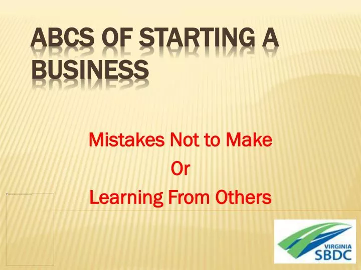 mistakes not to make or learning from others