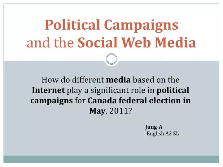 political campaigns and the social web media