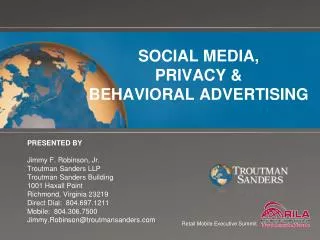 SOCIAL MEDIA, PRIVACY &amp; BEHAVIORAL ADVERTISING