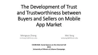 The Development of Trust and Trustworthiness between Buyers and Sellers on Mobile App Market