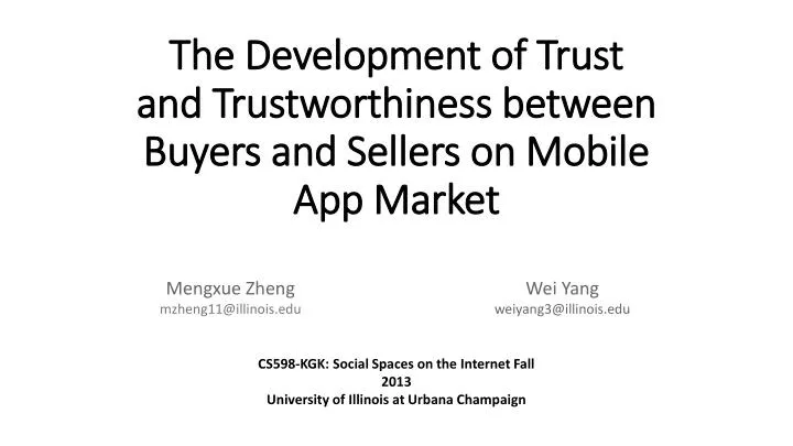 the development of trust and trustworthiness between buyers and sellers on mobile app market