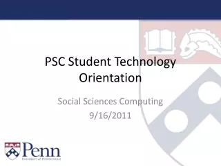 PSC Student Technology Orientation