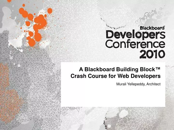 a blackboard building block crash course for web developers