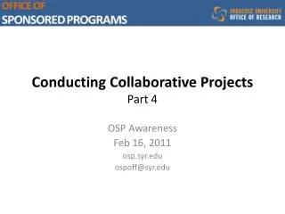 Conducting Collaborative Projects Part 4