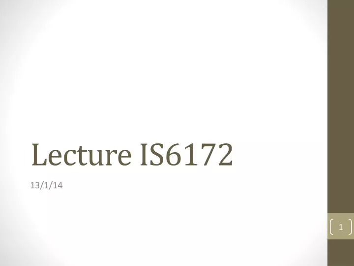 lecture is6172