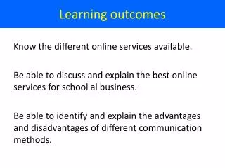learning objectives