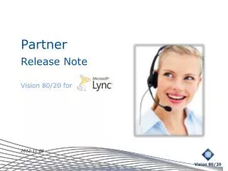 Partner Release Note Vision 80/20 for 2012-11-09