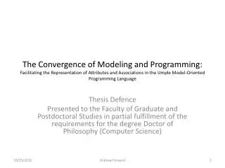 The Convergence of Modeling and Programming : Facilitating the Representation of Attributes and Associations in the Ump
