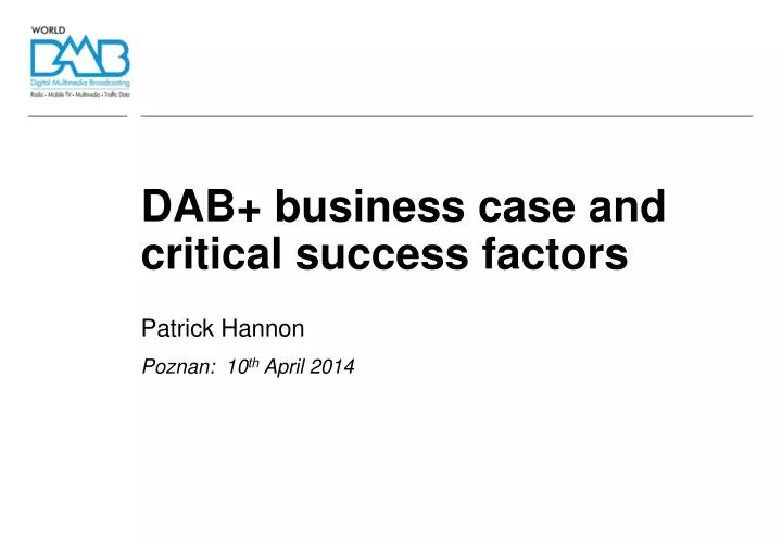 dab business case and critical success factors