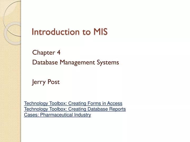 introduction to mis