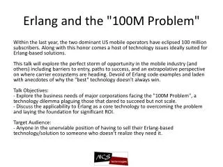 Erlang and the &quot;100M Problem&quot;