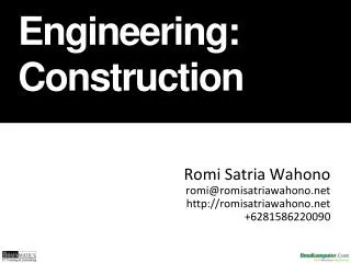 Software Engineering : Construction