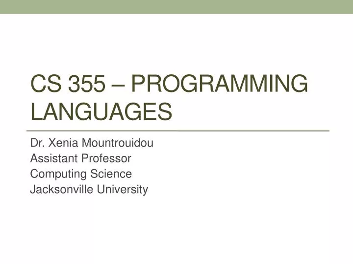 cs 355 programming languages