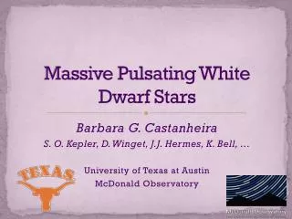 Massive Pulsating White Dwarf Stars