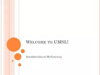 welcome to umsl