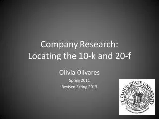 company research locating the 10 k and 20 f