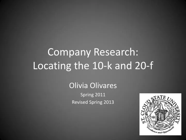 company research locating the 10 k and 20 f