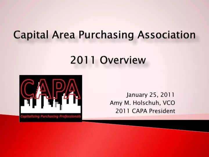 capital area purchasing association 2011 overview
