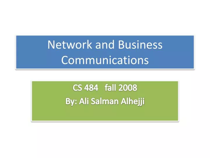 network and business communications