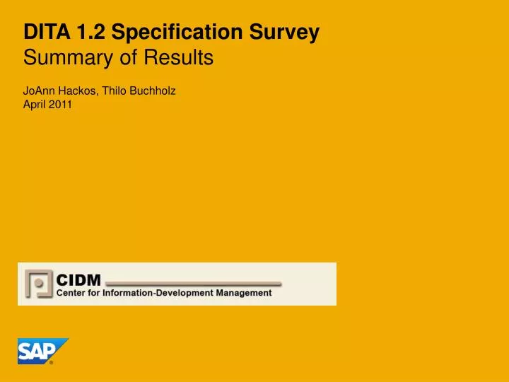dita 1 2 specification survey summary of results