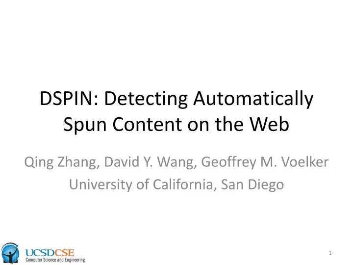 dspin detecting automatically spun content on the web