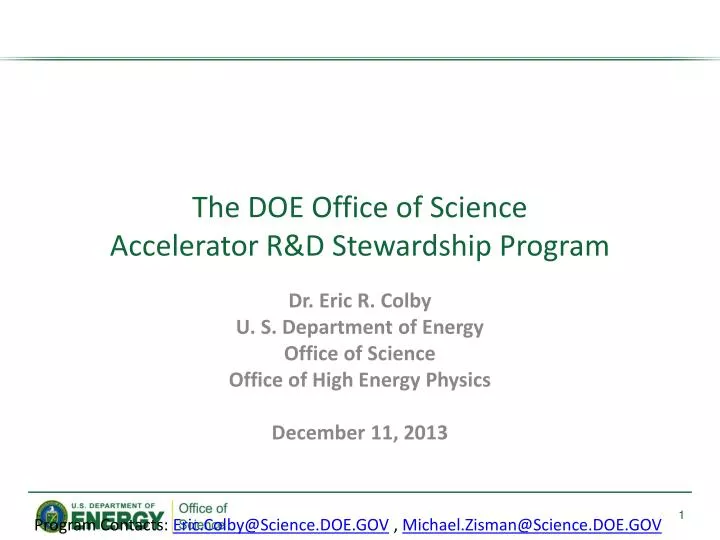 the doe office of science accelerator r d stewardship program