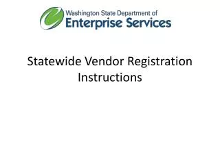 Statewide Vendor Registration Instructions