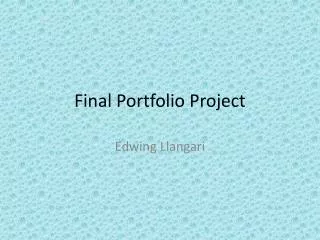 Final Portfolio Project