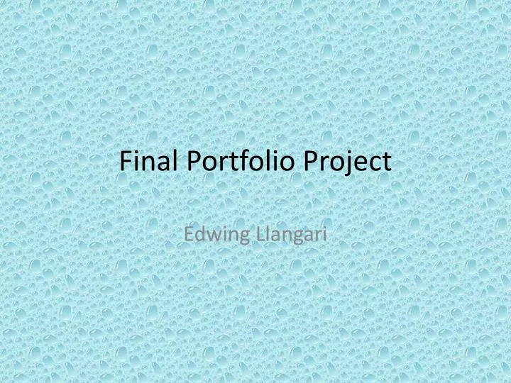 final portfolio project