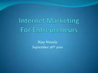 Internet Marketing For Entrepreneurs