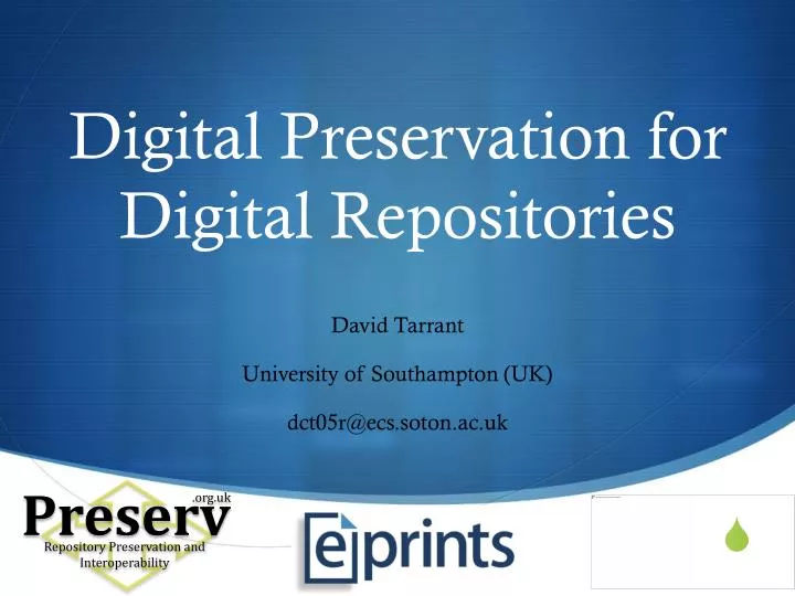 digital preservation for digital repositories