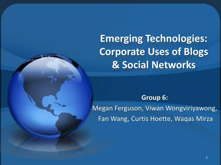 emerging technologies corporate uses of blogs social networks