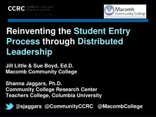 Reinventing the Student Entry Process through Distributed Leadership