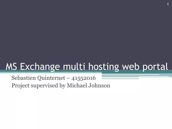 ms exchange multi hosting web portal