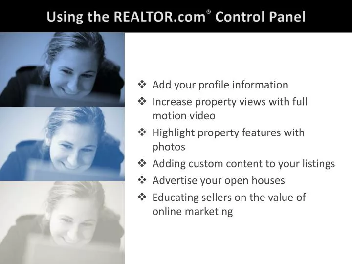 using the realtor com control panel