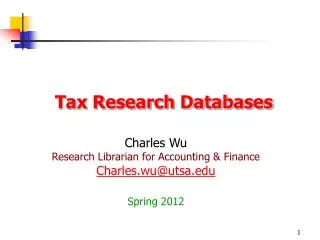 Tax Research Databases