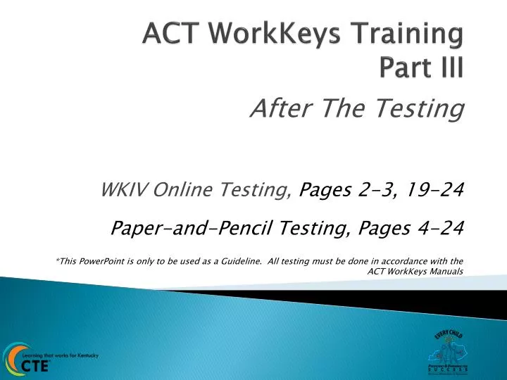 act workkeys training part iii