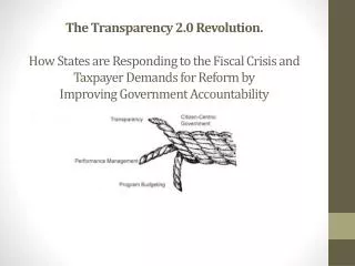 The Transparency 2.0 Revolution. How States are Responding to the Fiscal Crisis and Taxpayer Demands for Reform by Impr