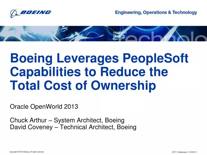 boeing leverages peoplesoft capabilities to reduce the total cost of ownership