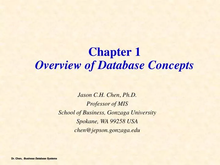 chapter 1 overview of database concepts