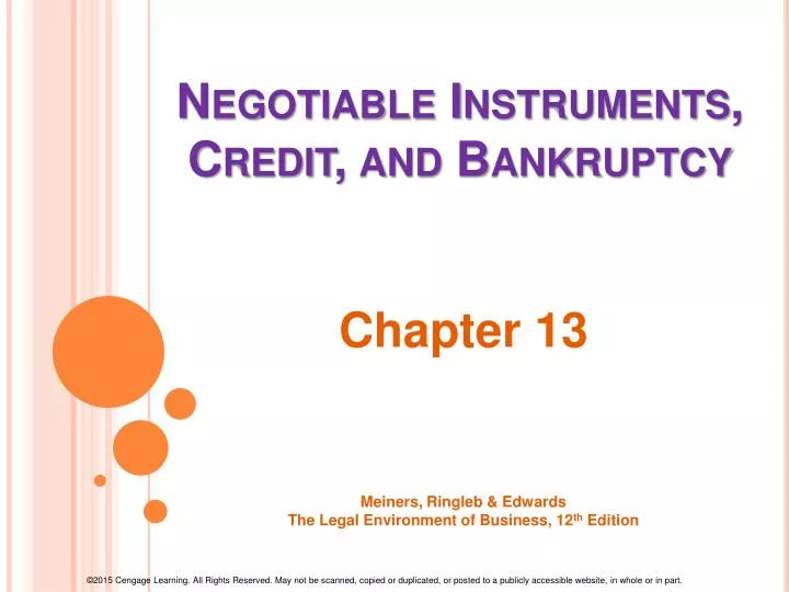 negotiable instruments credit and bankruptcy