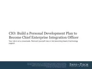 CIO: Build a Personal Development Plan to Become Chief Enterprise Integration Officer