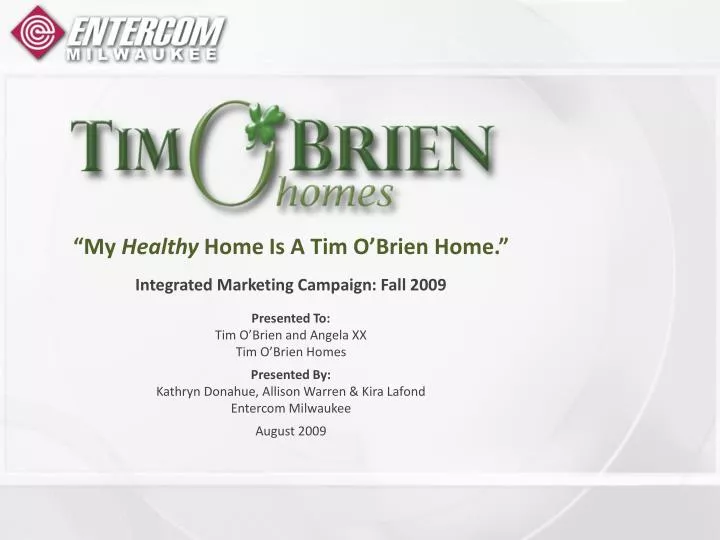 my healthy home is a tim o brien home