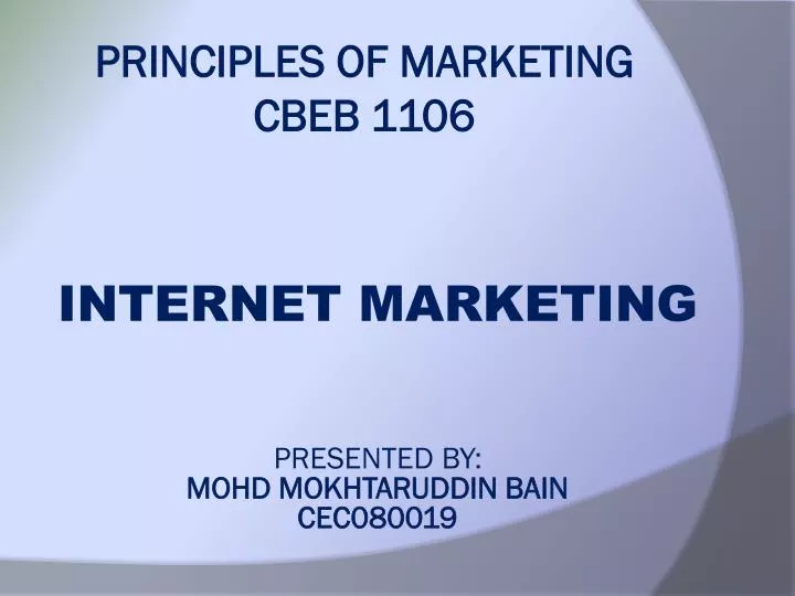 principles of marketing cbeb 1106
