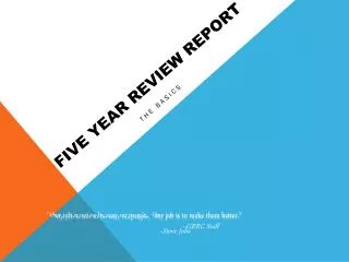 Five year review Report