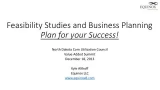 Feasibility Studies and Business Planning Plan for your Success!