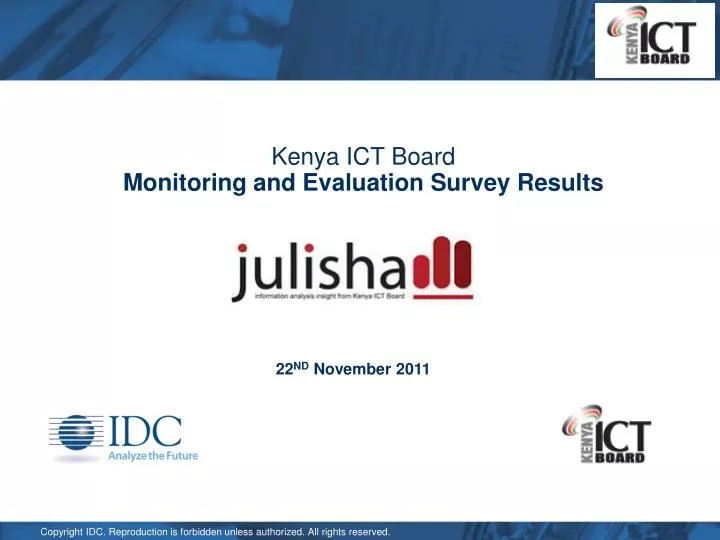 kenya ict board monitoring and evaluation survey results